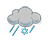 Leichter Schneefall und Regen