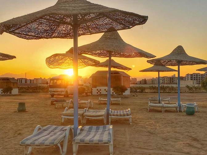 So geht Sonnenuntergang im Winter - Hurghada, aufgenommen im Januar