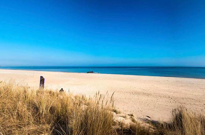 Der Strand von Karlshagen, im Norden der Insel Usedom. Aufgenommen im März