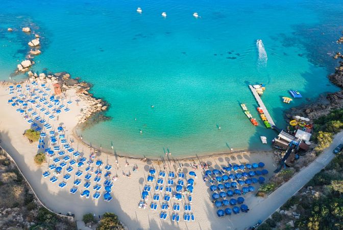 Konnos Beach, östlich des beliebten Ferienorts Agia Napa