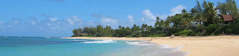 Aloa auf einer der tollsten Inseln überhaupt! Hier der Strand auf O'ahu.